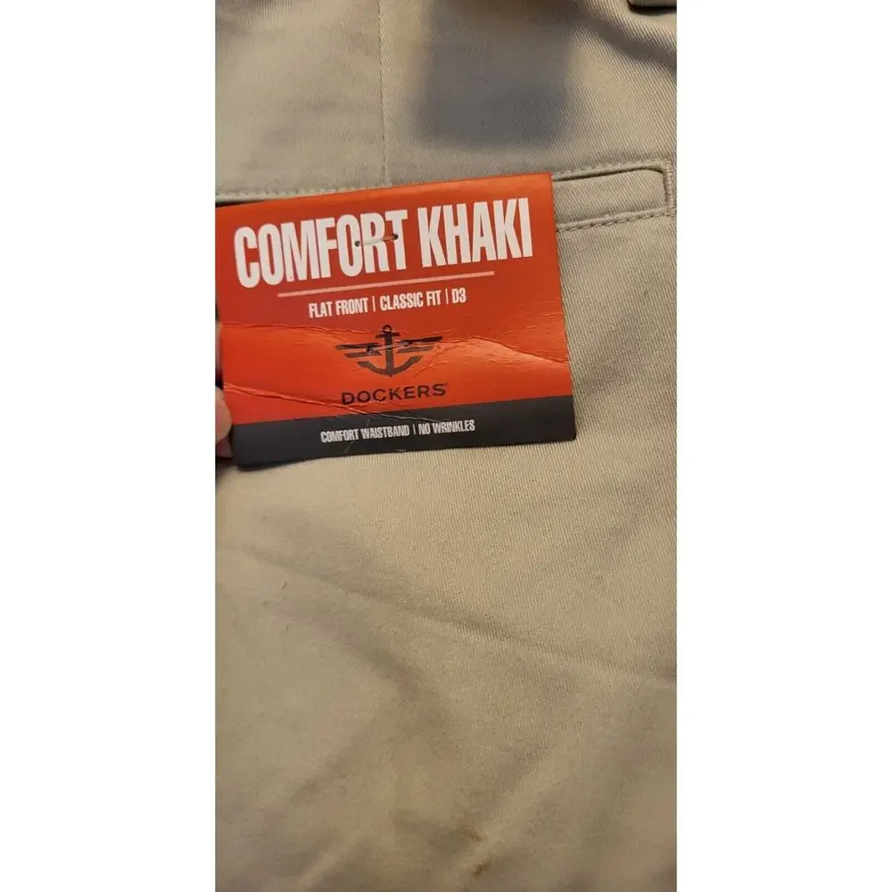 NWT Dockers Pants Mens 38x34 Flex Comfort Khaki Straight Leg Workwear/Casual